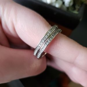 Sterling silver diamond hoop earrings